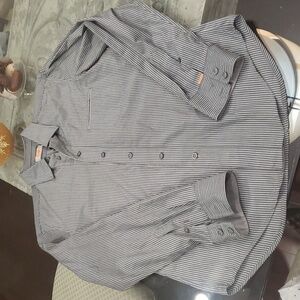 HUGO BOSS MENS BUTTONED COTTON GRAY SHIRT LIKE NEW SMALL SIZE